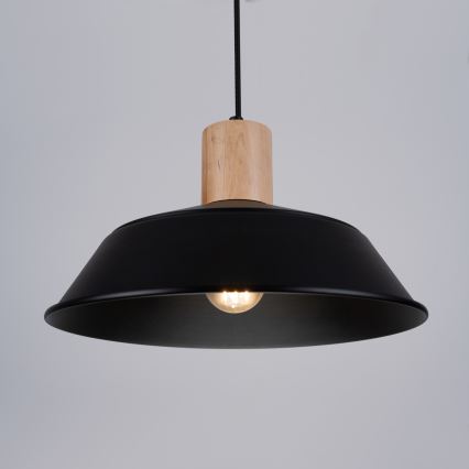 Πολύφωτο με συρματόσχοινο FANO 1xE27/15W/230V διάμετρος 34 cm μαύρο