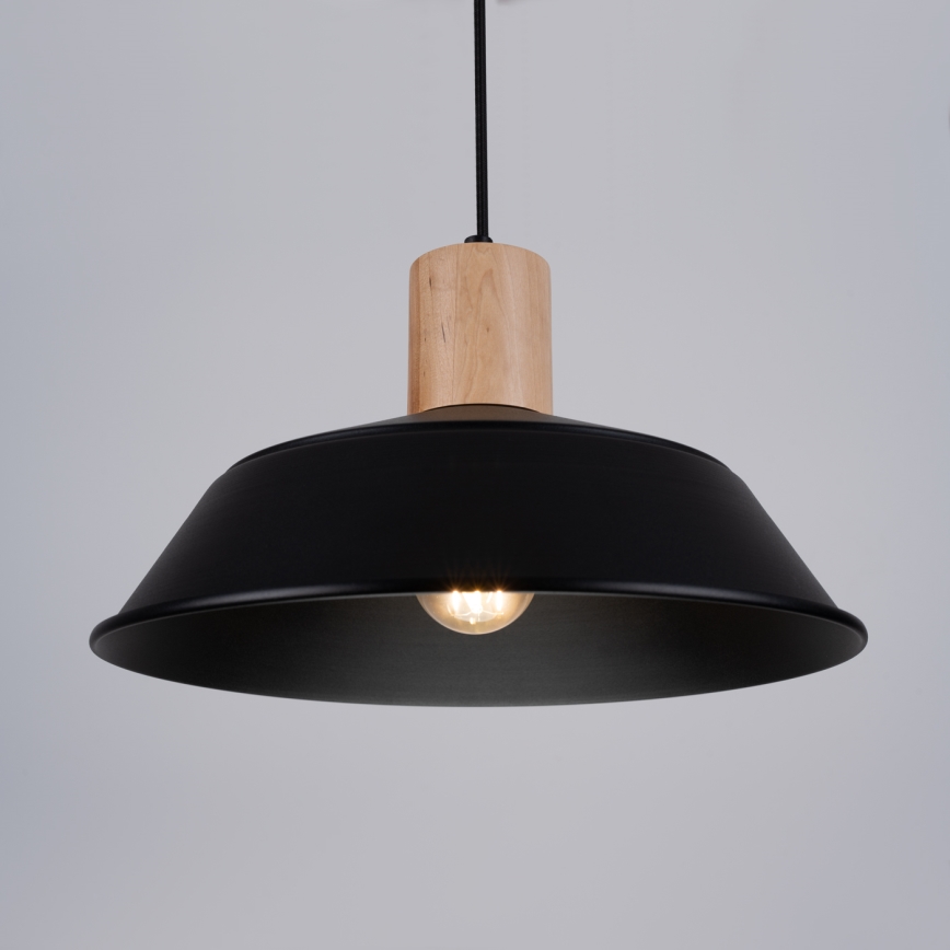 Πολύφωτο με συρματόσχοινο FANO 1xE27/15W/230V διάμετρος 34 cm μαύρο
