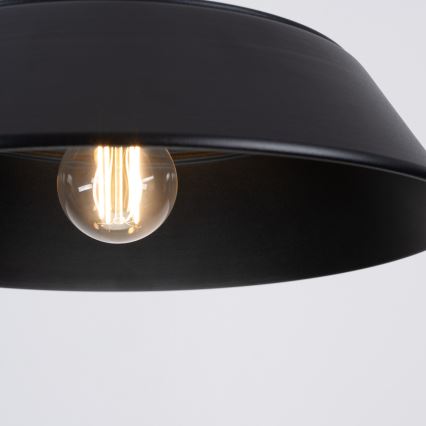 Πολύφωτο με συρματόσχοινο FANO 1xE27/15W/230V διάμετρος 34 cm μαύρο