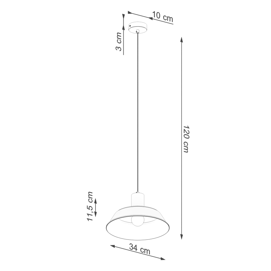 Πολύφωτο με συρματόσχοινο FANO 1xE27/15W/230V διάμετρος 34 cm μαύρο