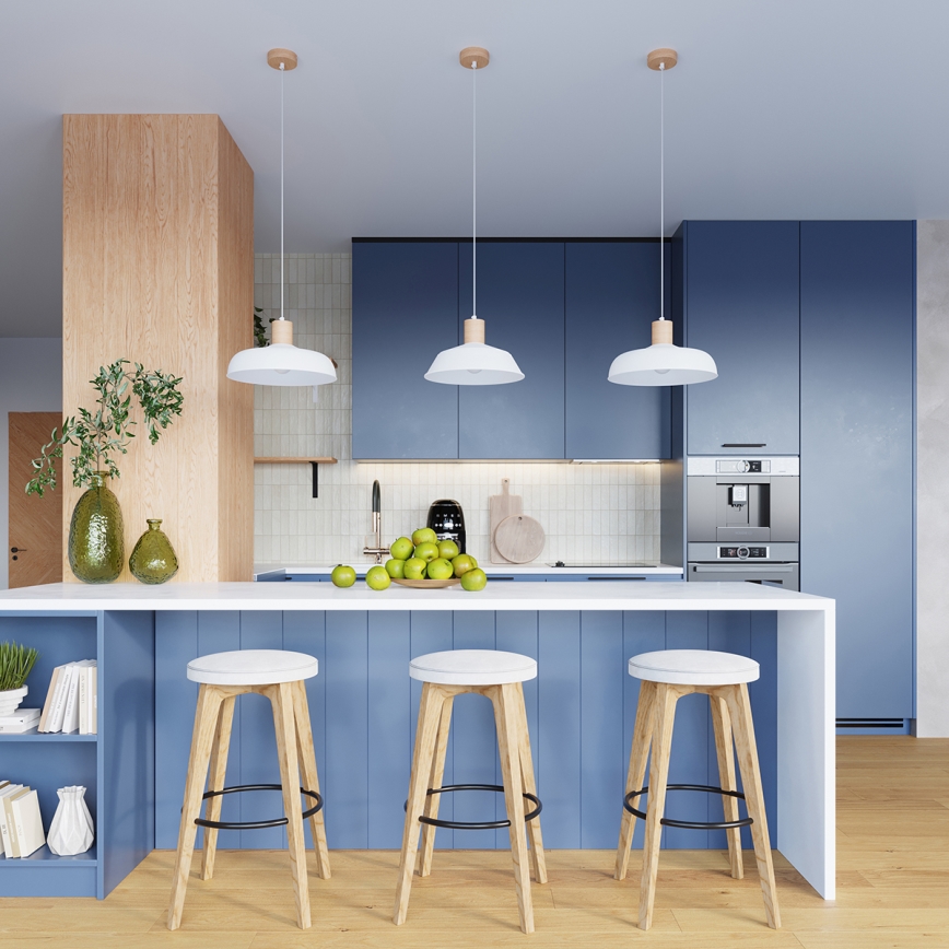 Πολύφωτο με συρματόσχοινο INDY 1xE27/15W/230V διάμετρος 38 cm λευκό