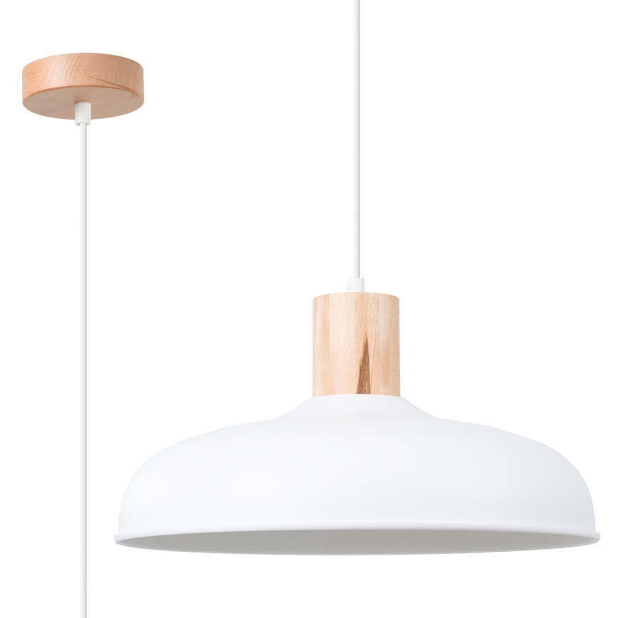 Πολύφωτο με συρματόσχοινο INDY 1xE27/15W/230V διάμετρος 38 cm λευκό