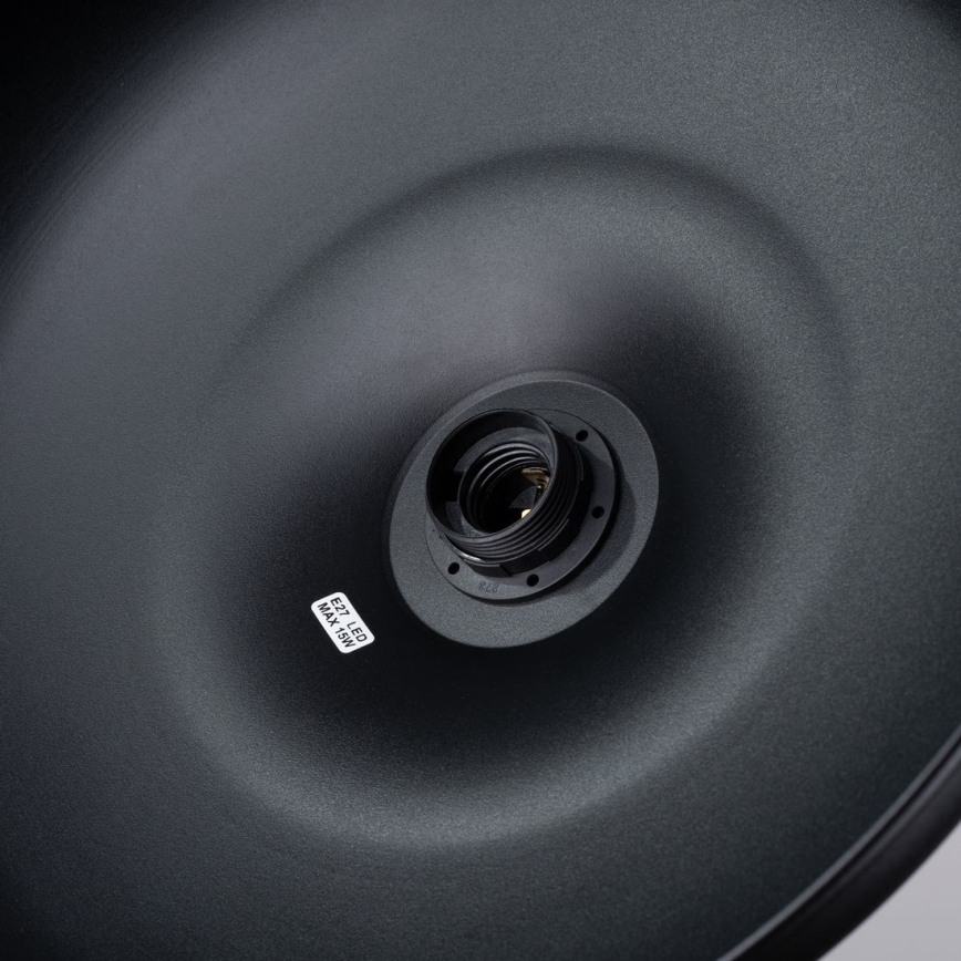 Πολύφωτο με συρματόσχοινο INDY 1xE27/15W/230V διάμετρος 38 cm μαύρο