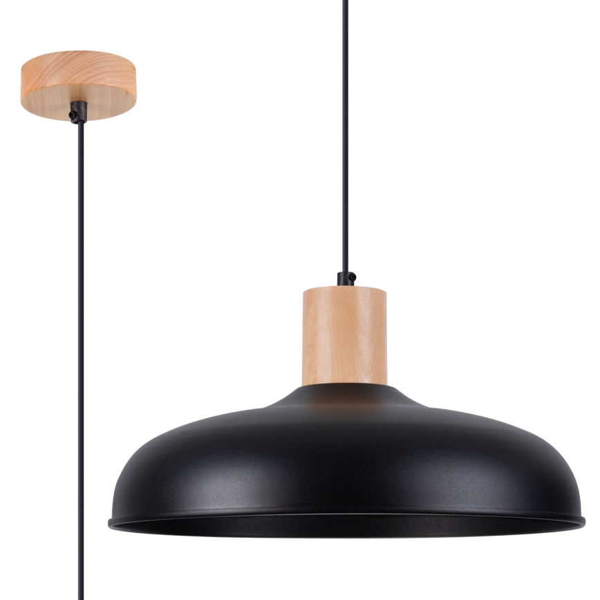 Πολύφωτο με συρματόσχοινο INDY 1xE27/15W/230V διάμετρος 38 cm μαύρο