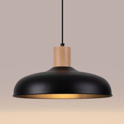 Πολύφωτο με συρματόσχοινο INDY 1xE27/15W/230V διάμετρος 38 cm μαύρο