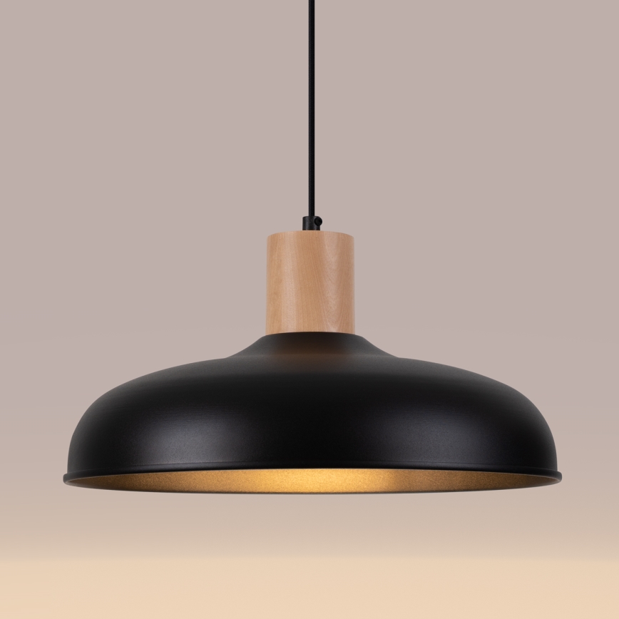 Πολύφωτο με συρματόσχοινο INDY 1xE27/15W/230V διάμετρος 38 cm μαύρο