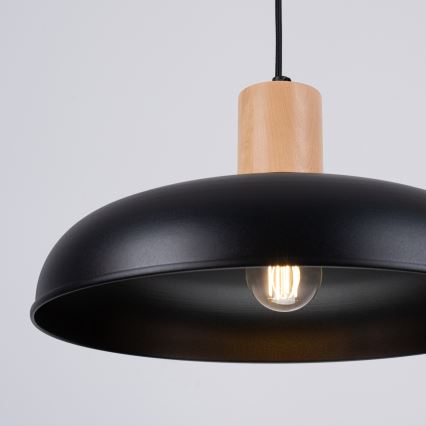 Πολύφωτο με συρματόσχοινο INDY 1xE27/15W/230V διάμετρος 38 cm μαύρο