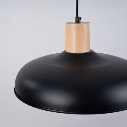 Πολύφωτο με συρματόσχοινο INDY 1xE27/15W/230V διάμετρος 38 cm μαύρο
