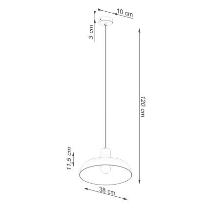 Πολύφωτο με συρματόσχοινο INDY 1xE27/15W/230V διάμετρος 38 cm μαύρο