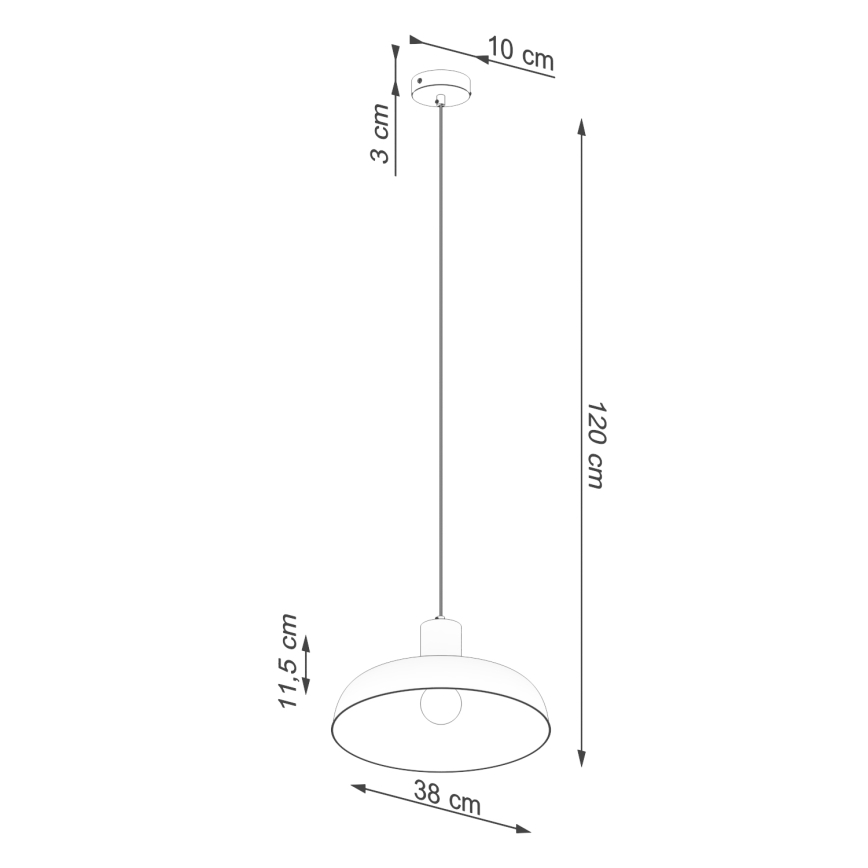 Πολύφωτο με συρματόσχοινο INDY 1xE27/15W/230V διάμετρος 38 cm μαύρο