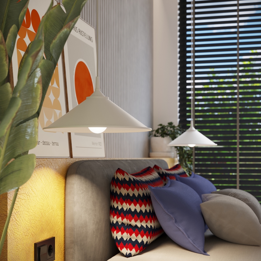 Πολύφωτο με συρματόσχοινο ZUMA 1xE27/15W/230V διάμετρος 30 cm λευκό