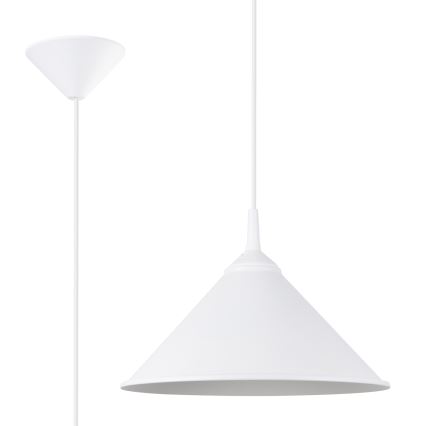 Πολύφωτο με συρματόσχοινο ZUMA 1xE27/15W/230V διάμετρος 30 cm λευκό