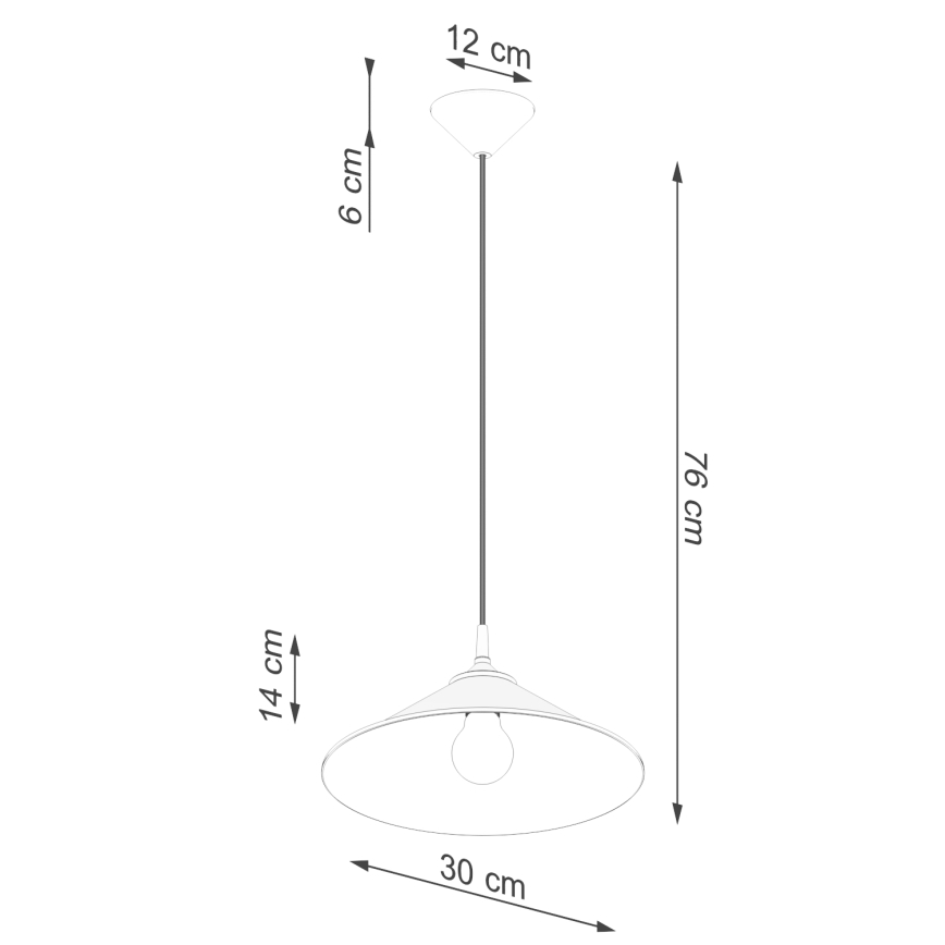 Πολύφωτο με συρματόσχοινο ZUMA 1xE27/15W/230V διάμετρος 30 cm λευκό