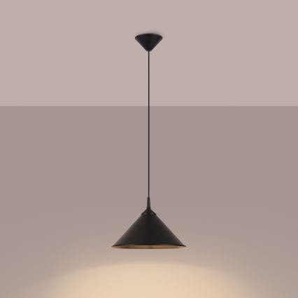 Πολύφωτο με συρματόσχοινο ZUMA 1xE27/15W/230V διάμετρος 30 cm μαύρο