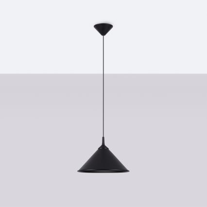 Πολύφωτο με συρματόσχοινο ZUMA 1xE27/15W/230V διάμετρος 30 cm μαύρο