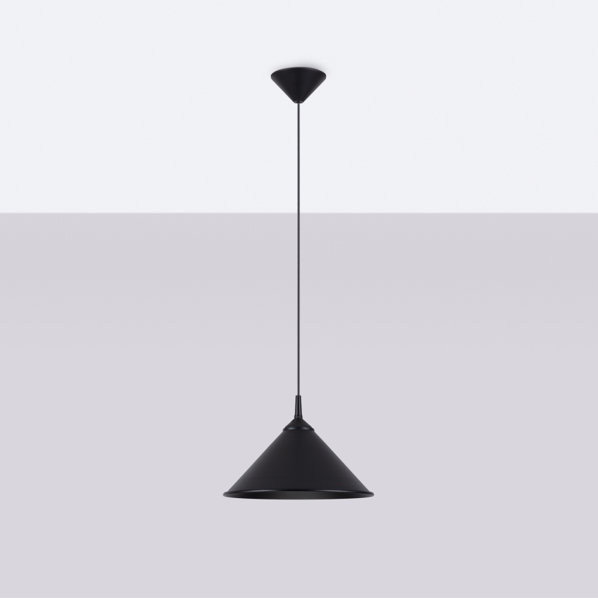 Πολύφωτο με συρματόσχοινο ZUMA 1xE27/15W/230V διάμετρος 30 cm μαύρο