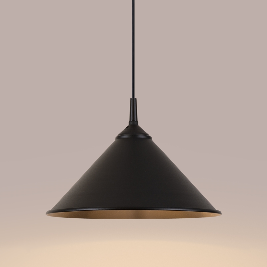 Πολύφωτο με συρματόσχοινο ZUMA 1xE27/15W/230V διάμετρος 30 cm μαύρο