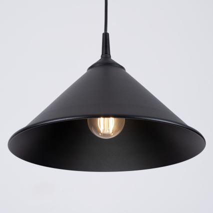 Πολύφωτο με συρματόσχοινο ZUMA 1xE27/15W/230V διάμετρος 30 cm μαύρο
