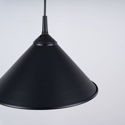 Πολύφωτο με συρματόσχοινο ZUMA 1xE27/15W/230V διάμετρος 30 cm μαύρο