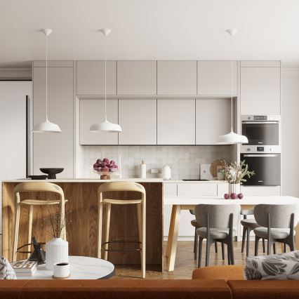 Πολύφωτο με συρματόσχοινο FRIKA 1xE27/15W/230V διάμετρος 34 cm λευκό