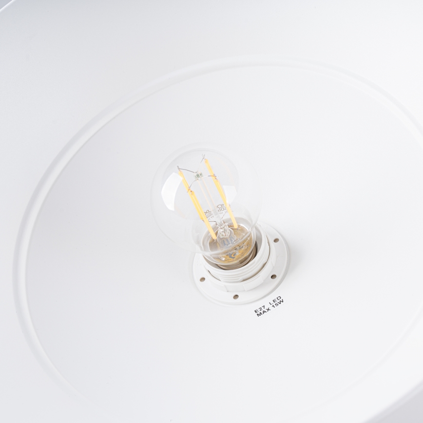 Πολύφωτο με συρματόσχοινο FRIKA 1xE27/15W/230V διάμετρος 34 cm λευκό