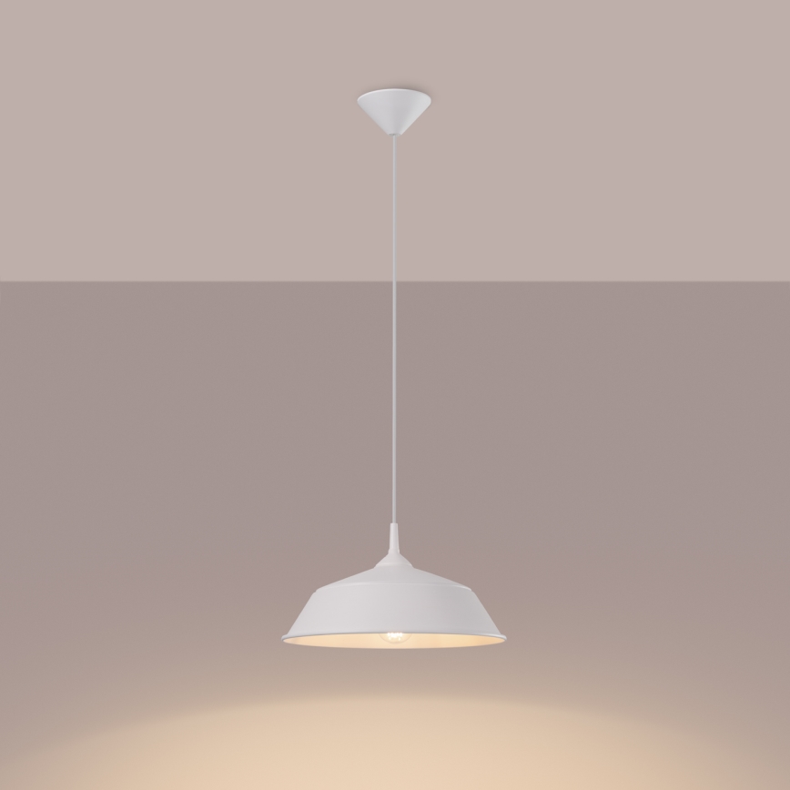 Πολύφωτο με συρματόσχοινο FRIKA 1xE27/15W/230V διάμετρος 34 cm λευκό