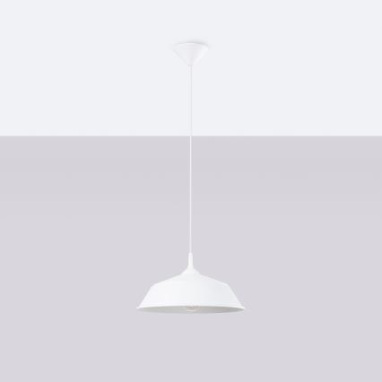 Πολύφωτο με συρματόσχοινο FRIKA 1xE27/15W/230V διάμετρος 34 cm λευκό