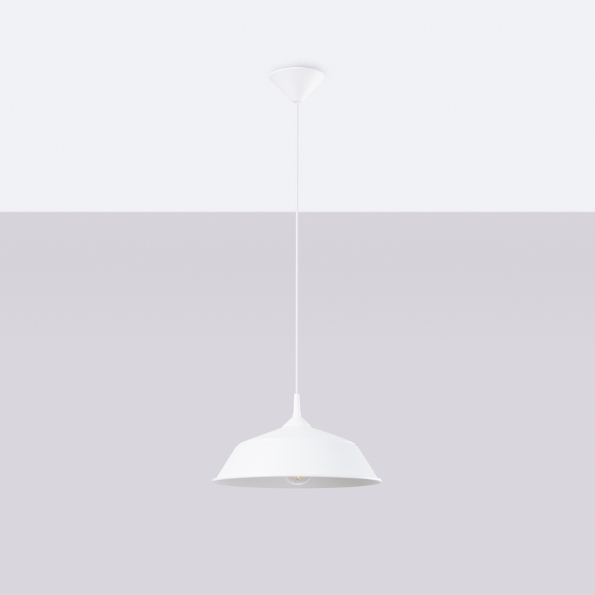 Πολύφωτο με συρματόσχοινο FRIKA 1xE27/15W/230V διάμετρος 34 cm λευκό