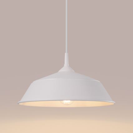 Πολύφωτο με συρματόσχοινο FRIKA 1xE27/15W/230V διάμετρος 34 cm λευκό