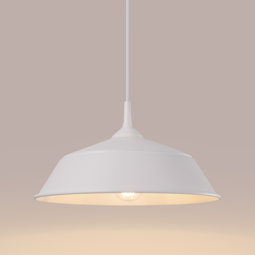Πολύφωτο με συρματόσχοινο FRIKA 1xE27/15W/230V διάμετρος 34 cm λευκό