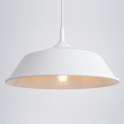 Πολύφωτο με συρματόσχοινο FRIKA 1xE27/15W/230V διάμετρος 34 cm λευκό
