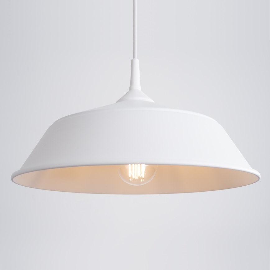 Πολύφωτο με συρματόσχοινο FRIKA 1xE27/15W/230V διάμετρος 34 cm λευκό