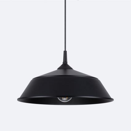 Πολύφωτο με συρματόσχοινο FRIKA 1xE27/15W/230V διάμετρος 34 cm μαύρο