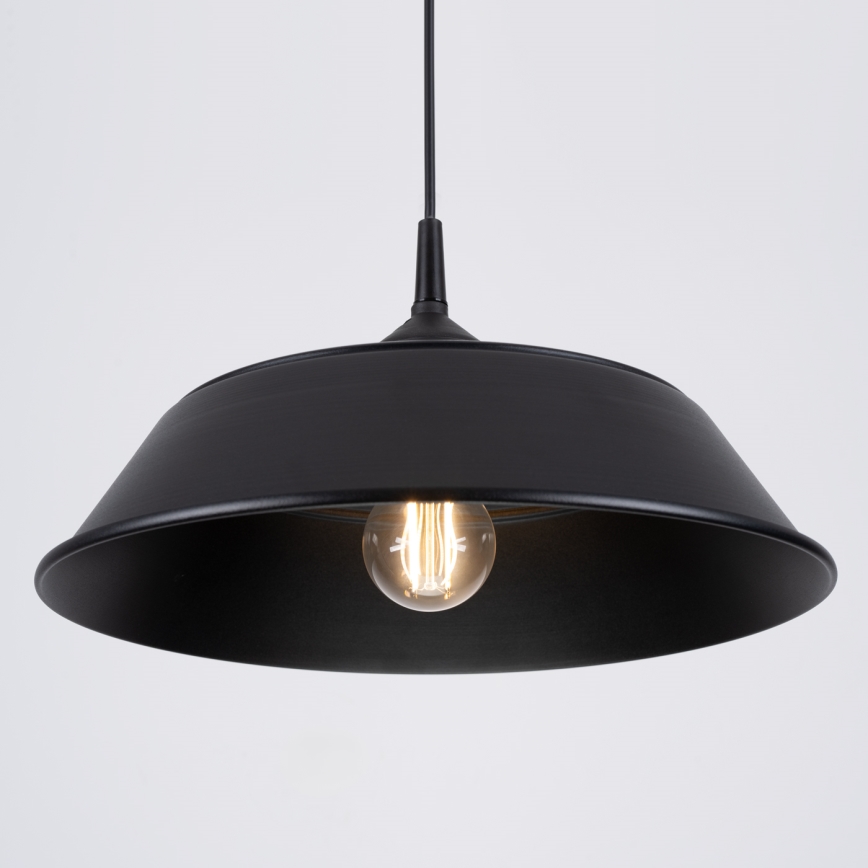 Πολύφωτο με συρματόσχοινο FRIKA 1xE27/15W/230V διάμετρος 34 cm μαύρο