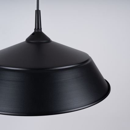 Πολύφωτο με συρματόσχοινο FRIKA 1xE27/15W/230V διάμετρος 34 cm μαύρο