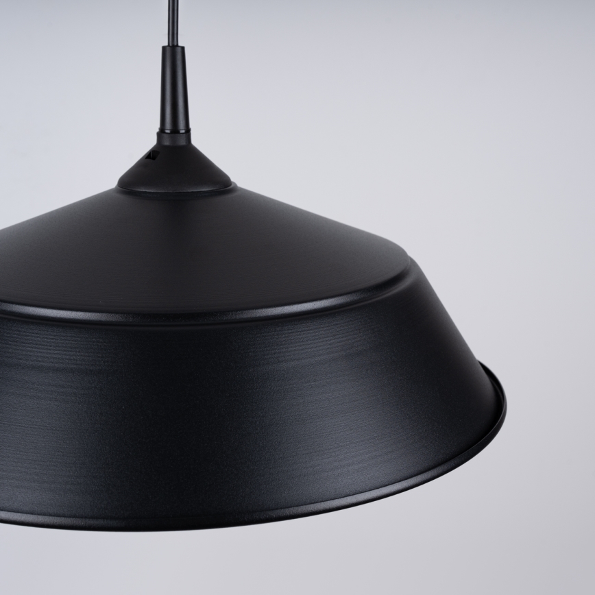 Πολύφωτο με συρματόσχοινο FRIKA 1xE27/15W/230V διάμετρος 34 cm μαύρο
