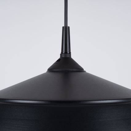 Πολύφωτο με συρματόσχοινο FRIKA 1xE27/15W/230V διάμετρος 34 cm μαύρο