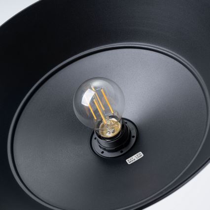 Πολύφωτο με συρματόσχοινο FRIKA 1xE27/15W/230V διάμετρος 34 cm μαύρο