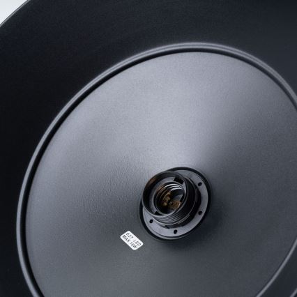 Πολύφωτο με συρματόσχοινο FRIKA 1xE27/15W/230V διάμετρος 34 cm μαύρο