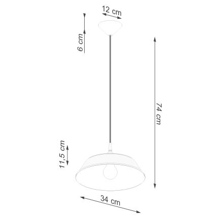 Πολύφωτο με συρματόσχοινο FRIKA 1xE27/15W/230V διάμετρος 34 cm μαύρο