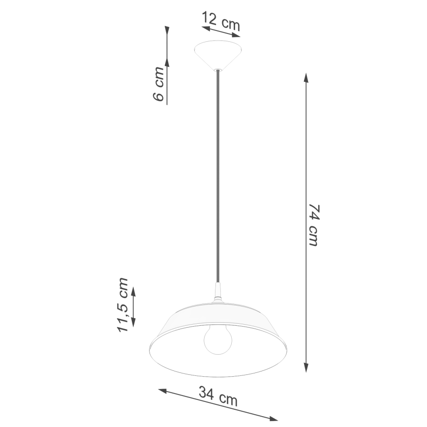 Πολύφωτο με συρματόσχοινο FRIKA 1xE27/15W/230V διάμετρος 34 cm μαύρο