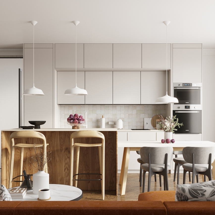 Πολύφωτο με συρματόσχοινο GINA 1xE27/15W/230V διάμετρος 38 cm λευκό