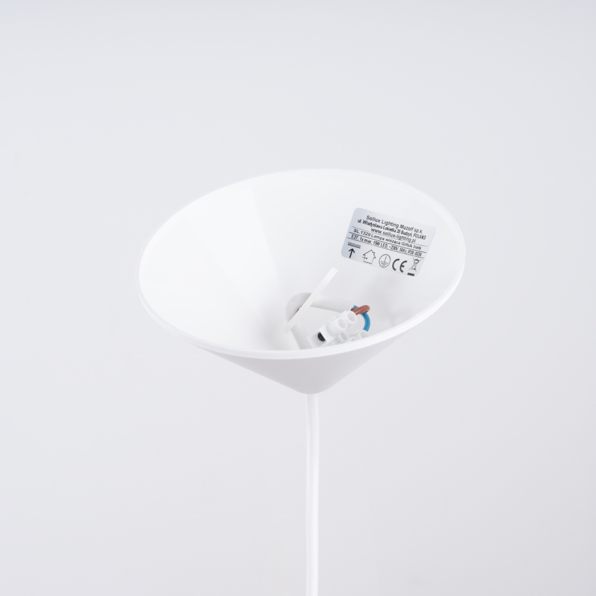 Πολύφωτο με συρματόσχοινο GINA 1xE27/15W/230V διάμετρος 38 cm λευκό