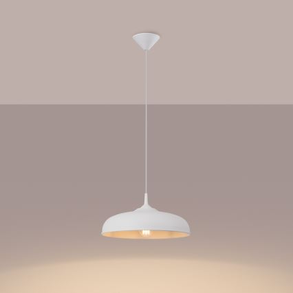 Πολύφωτο με συρματόσχοινο GINA 1xE27/15W/230V διάμετρος 38 cm λευκό