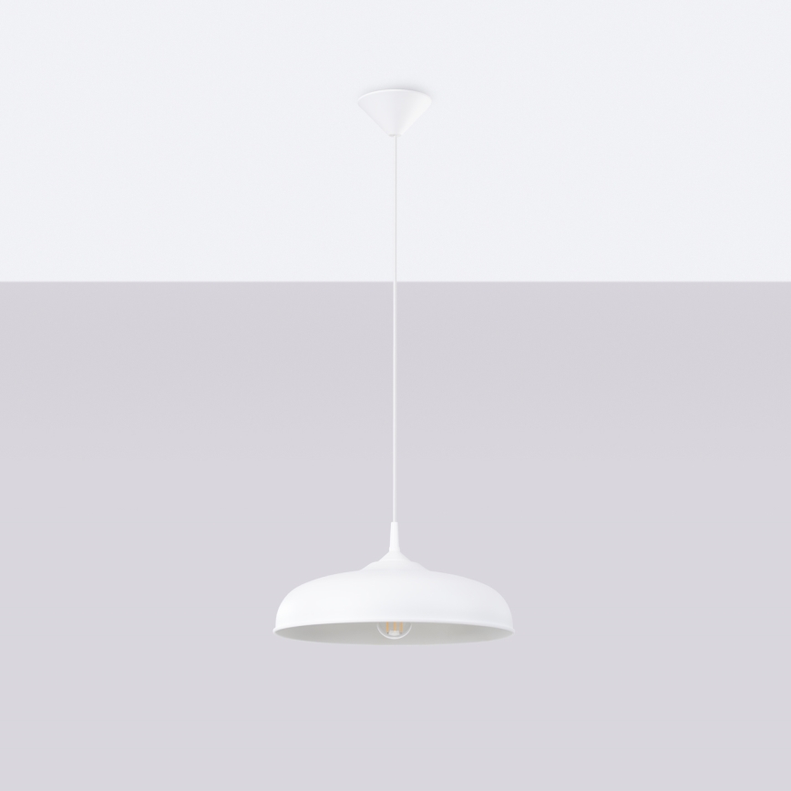 Πολύφωτο με συρματόσχοινο GINA 1xE27/15W/230V διάμετρος 38 cm λευκό