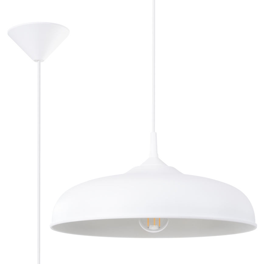 Πολύφωτο με συρματόσχοινο GINA 1xE27/15W/230V διάμετρος 38 cm λευκό