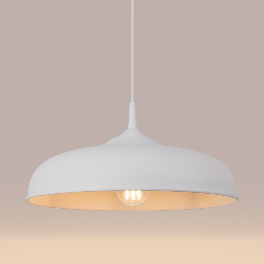 Πολύφωτο με συρματόσχοινο GINA 1xE27/15W/230V διάμετρος 38 cm λευκό
