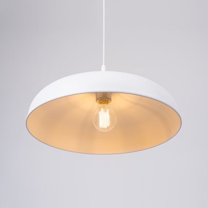 Πολύφωτο με συρματόσχοινο GINA 1xE27/15W/230V διάμετρος 38 cm λευκό