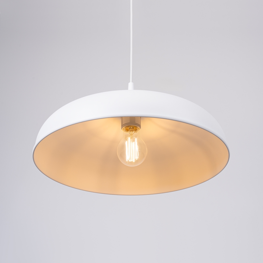 Πολύφωτο με συρματόσχοινο GINA 1xE27/15W/230V διάμετρος 38 cm λευκό