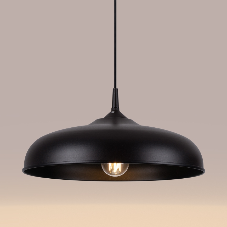 Πολύφωτο με συρματόσχοινο GINA 1xE27/15W/230V διάμετρος 38 cm μαύρο